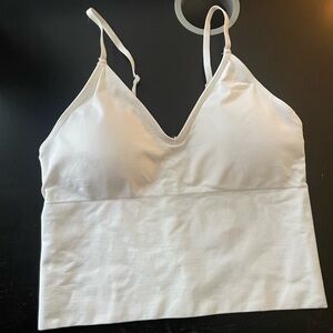 White Spaghetti Strap Crop Top